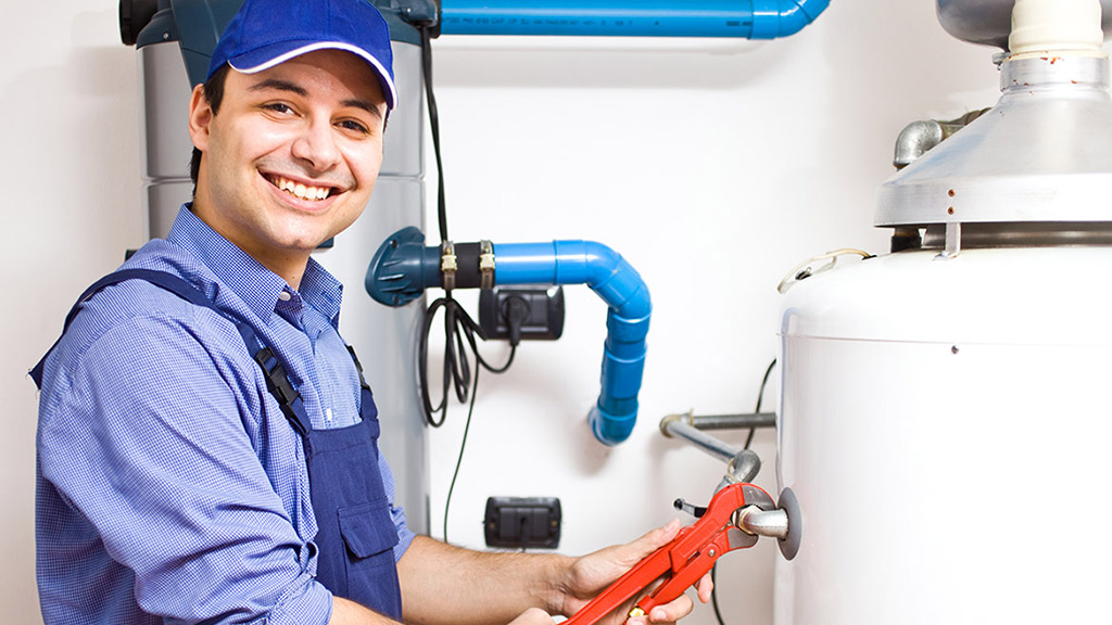 Certified gas plumber at work
